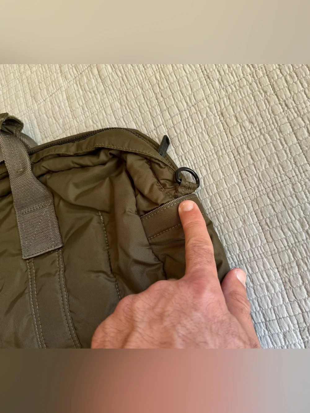 Marc by Marc Jacobs Olive Quilted Nylon Messenger bag